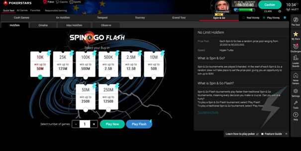 Pokerstars Spin And Go Flash spelen