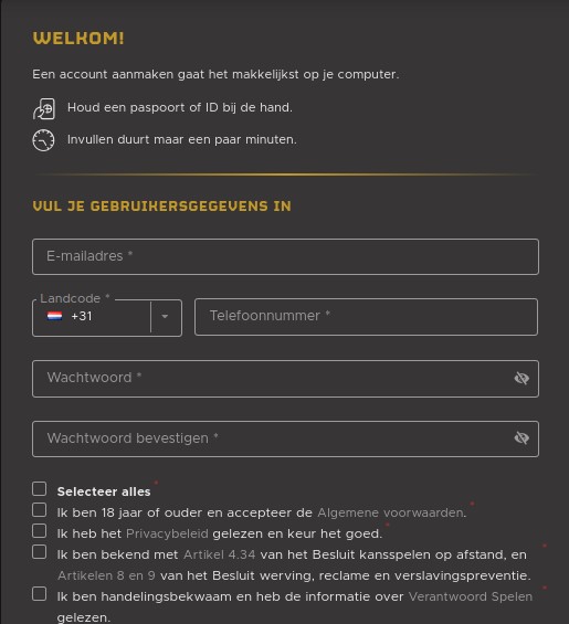 registreren bij Fair Play Online